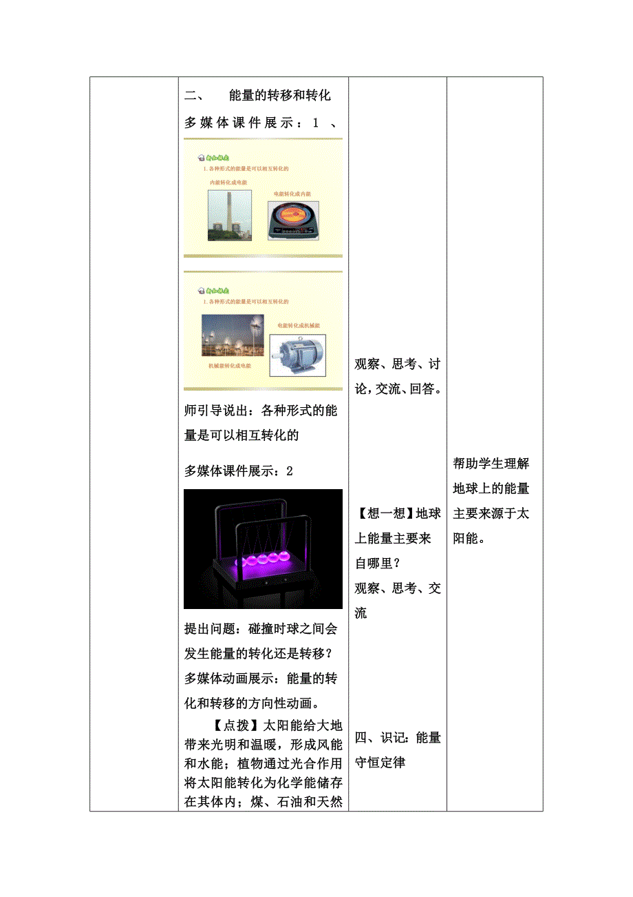 沪科版物理九全20.1-能量的转化与守恒-经典教案设计_第4页