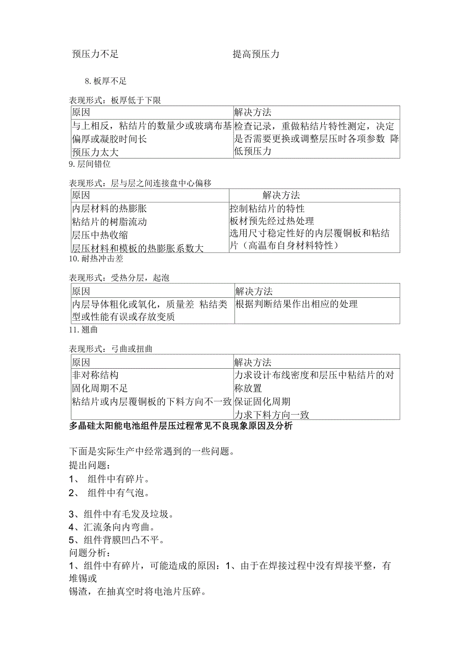 太阳能电池层压过程可能出现的问题和解决办法_第3页