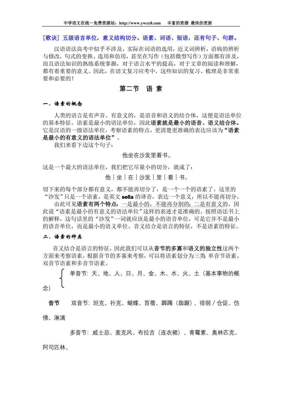 现代汉语语法知识讲义高三年级复习用_第2页