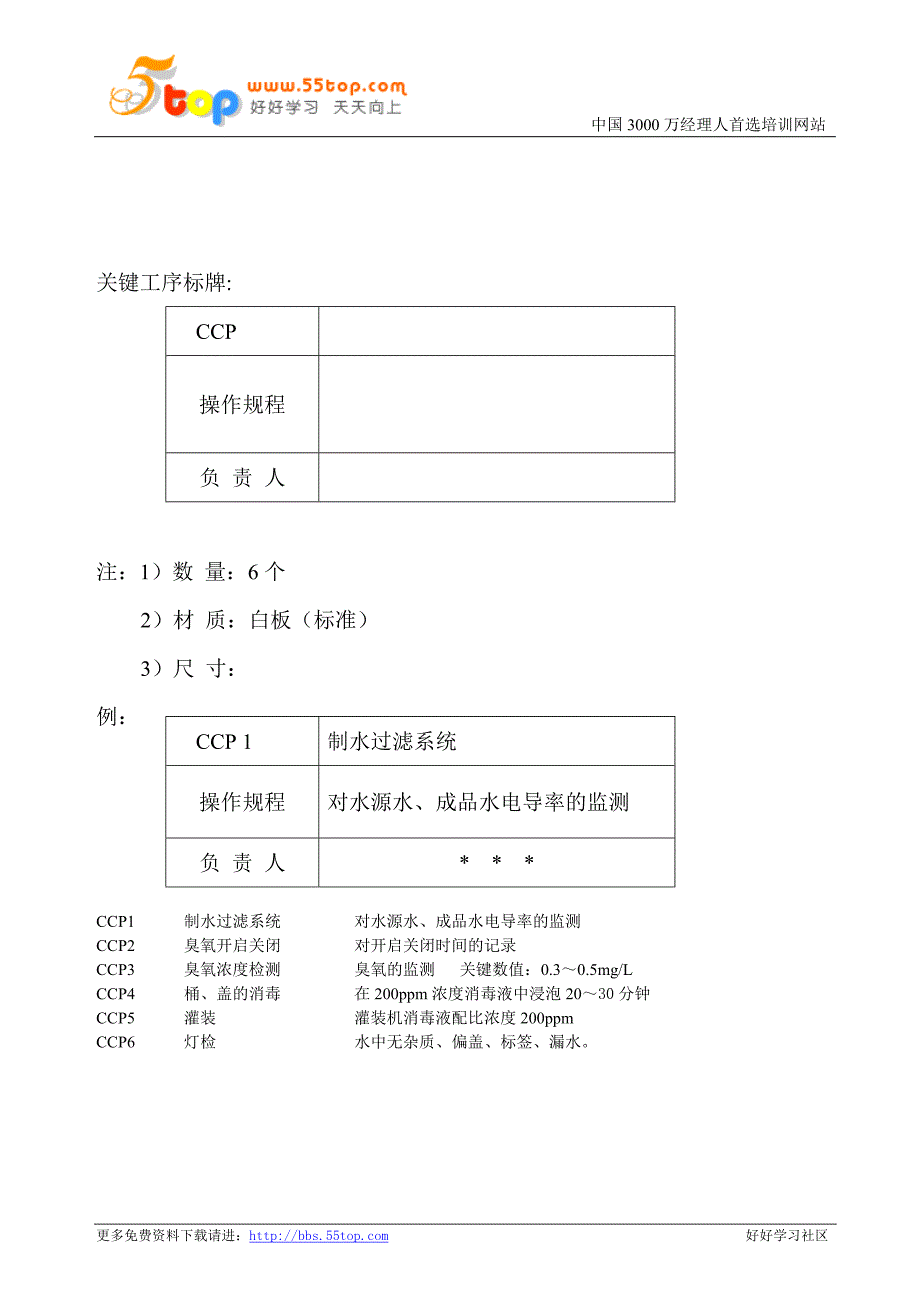 【管理精品】关键控制点标牌0_第1页