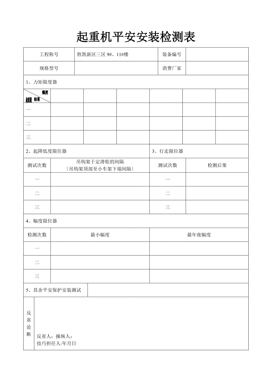 起重机安全装置检测表_第1页