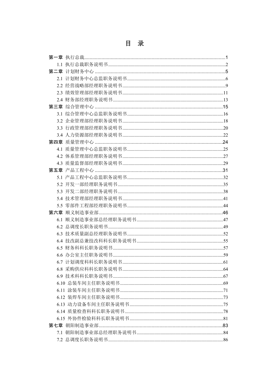 某制造厂公司岗位职务说明书汇编_第2页