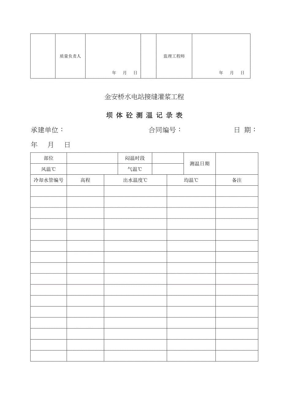 坝体接缝灌浆灌浆验收用表格_第5页