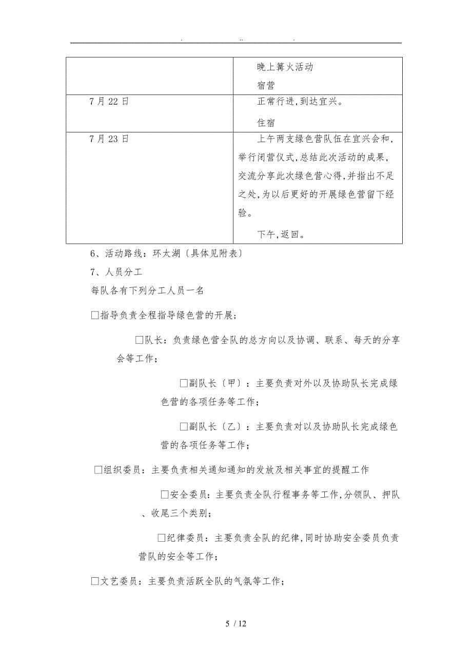 大学生暑期绿色营项目策划书_第5页