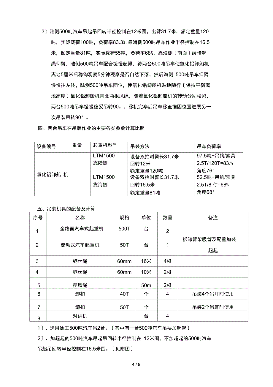 500吨吊车吊装方案_第4页