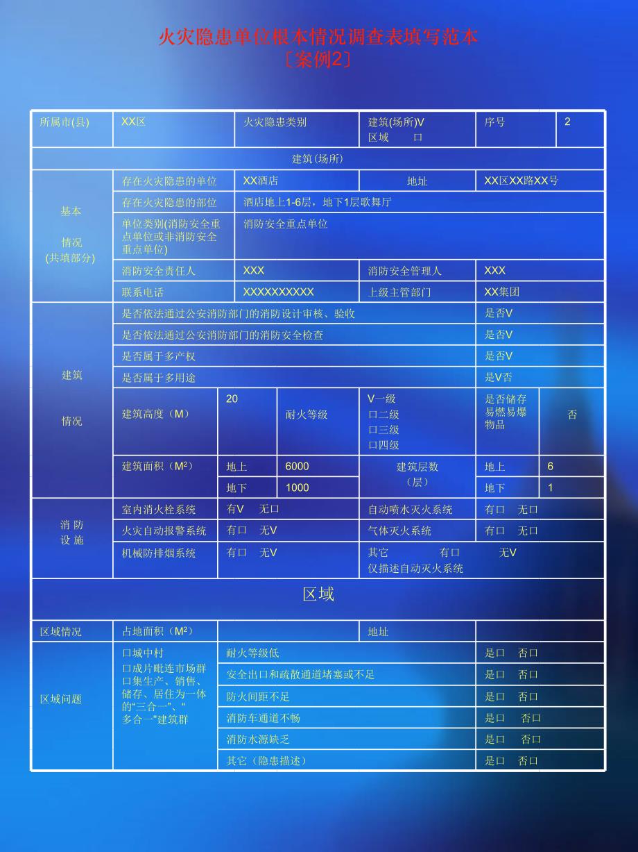 火灾隐患单位基本情况调查表填写范本17_第2页