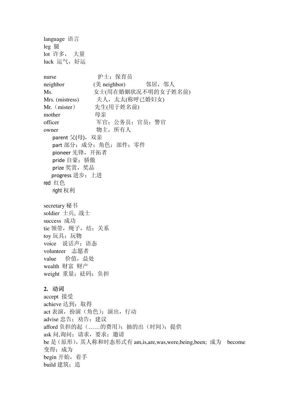 中考英语话题词汇整理_第4页