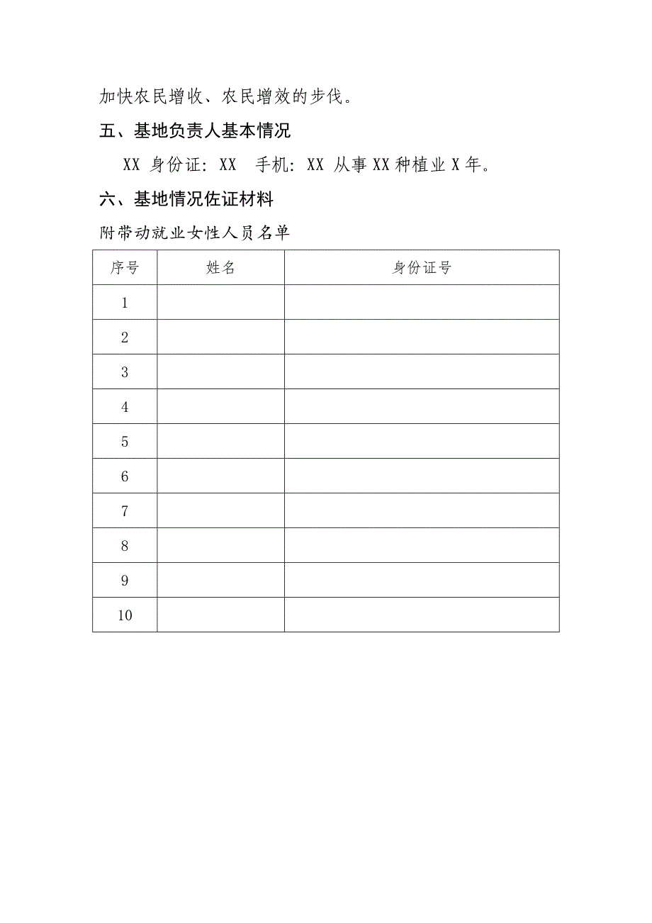 XX种植专业合作社）XX省妇女“双学双比”活动示范基地项目申报书_第3页