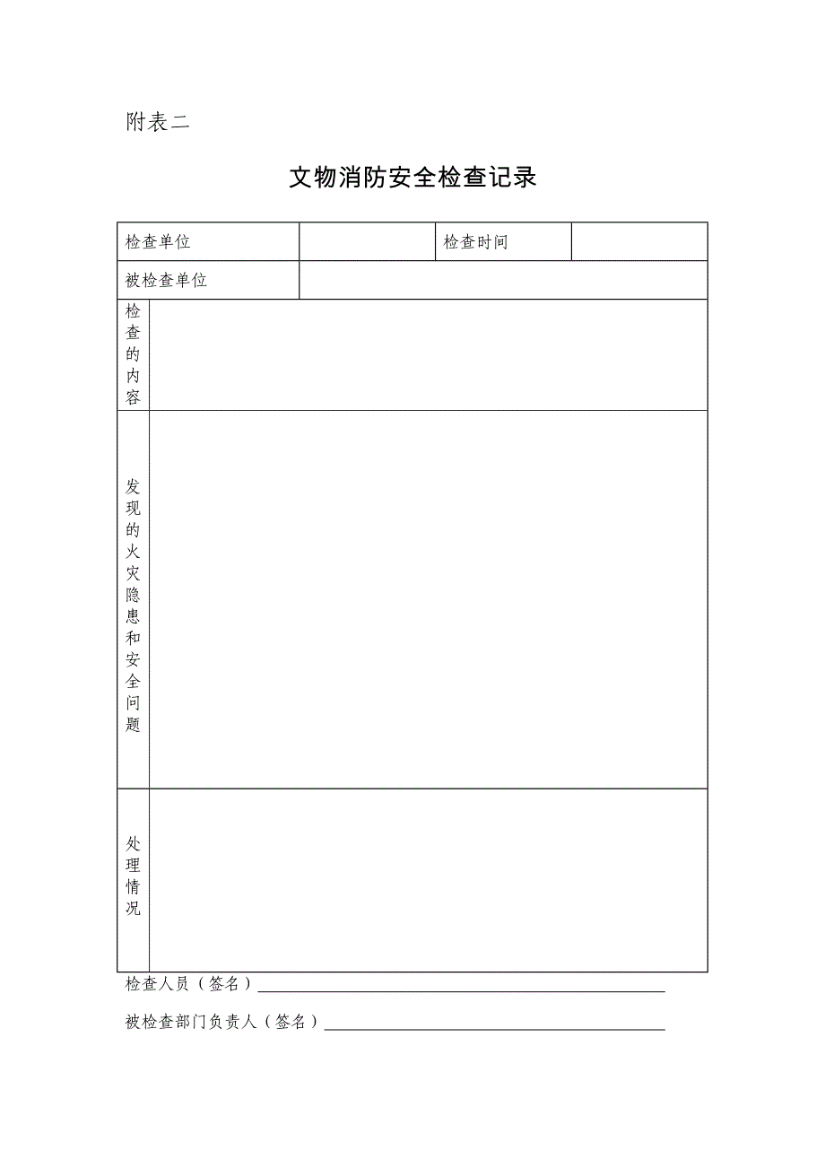 文物消防安全检查记录_第1页