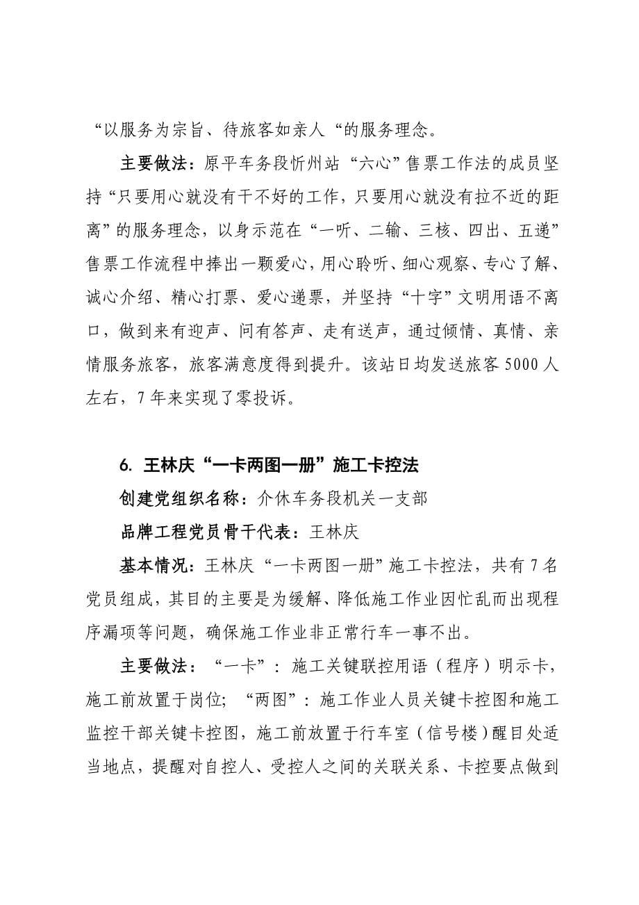 党内优质品牌候选对象和事迹材料20个_第5页