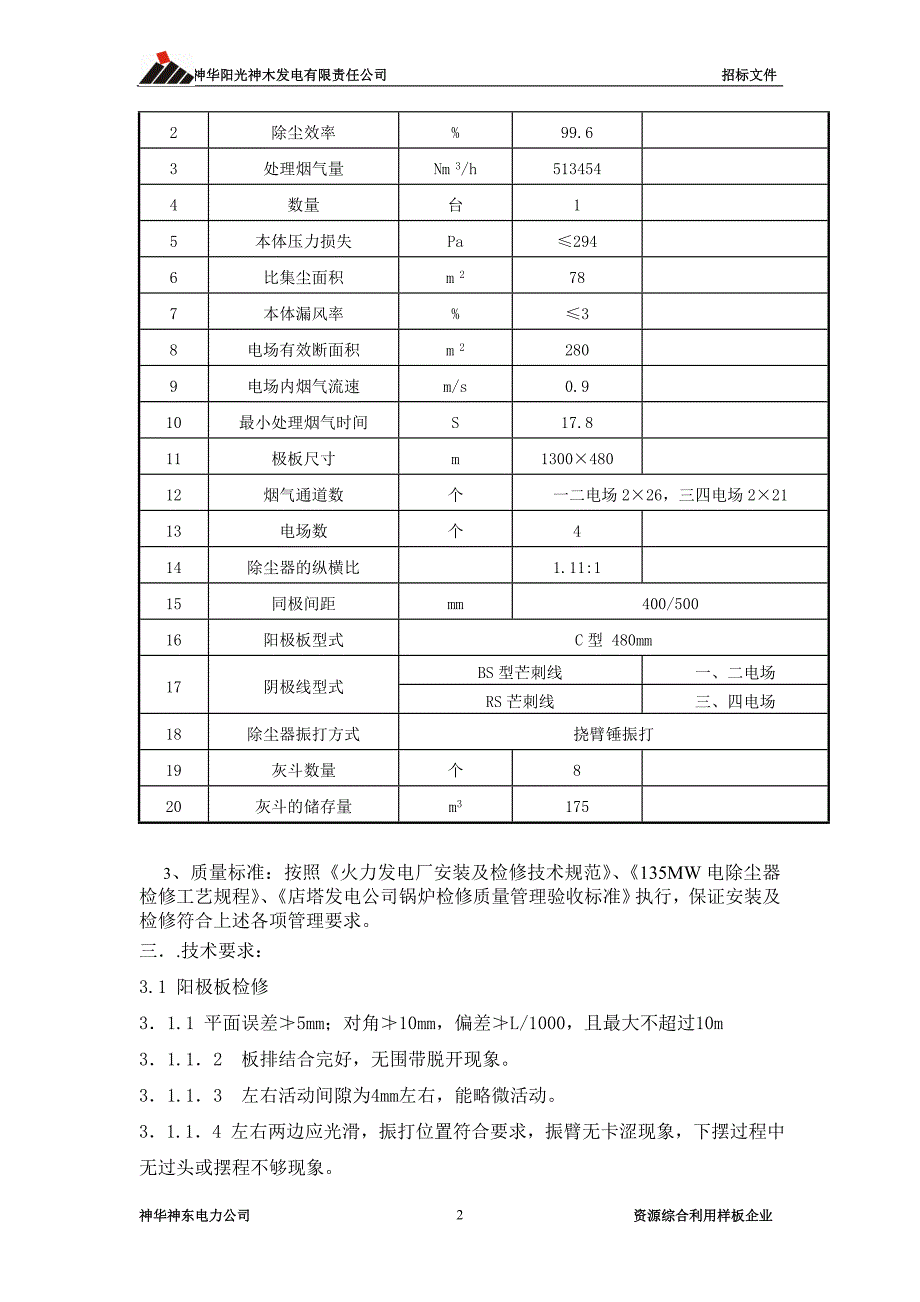 2013年锅炉电除尘器外委项目全年技术协议.doc_第2页