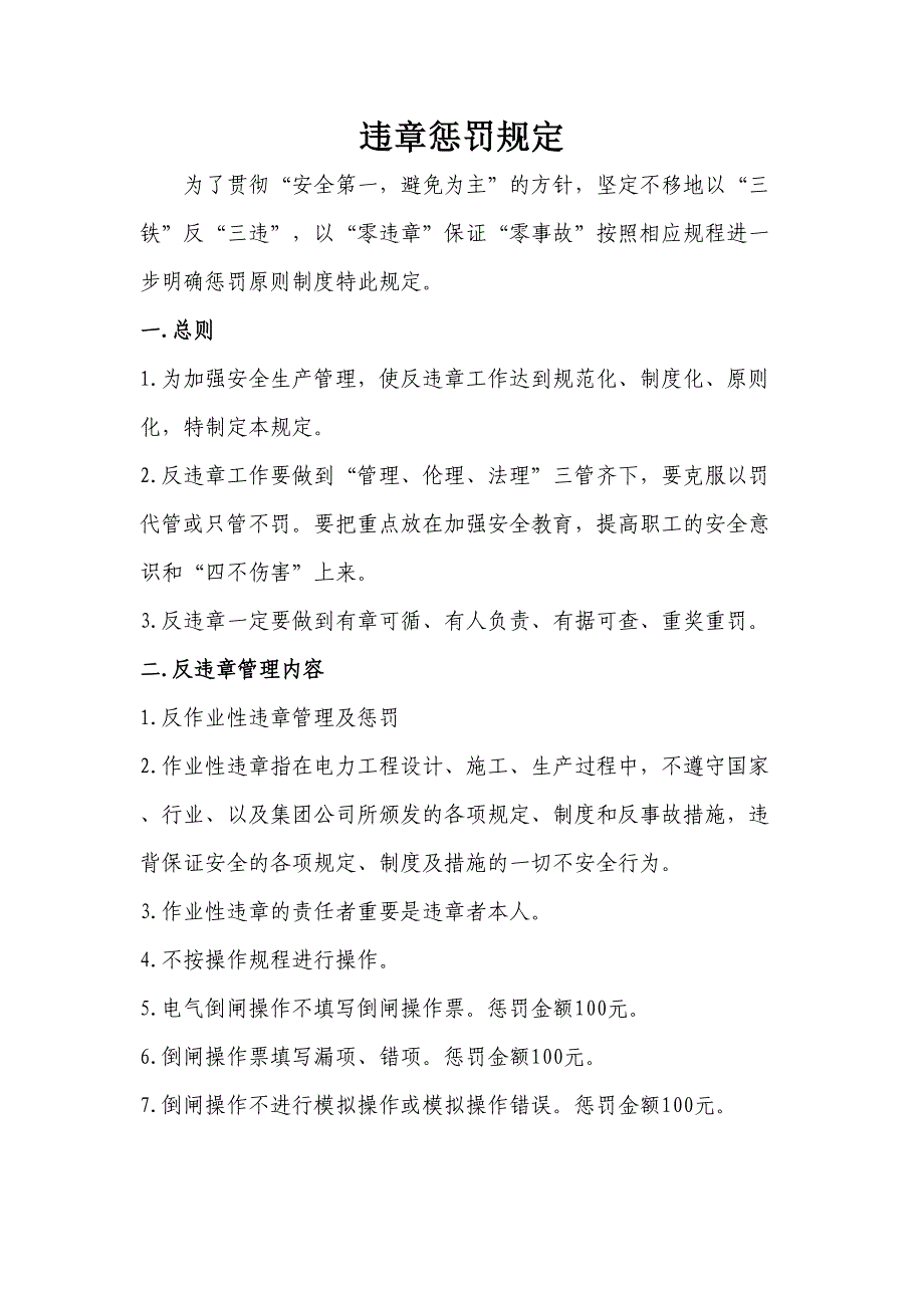 电气违章处罚规定_第1页