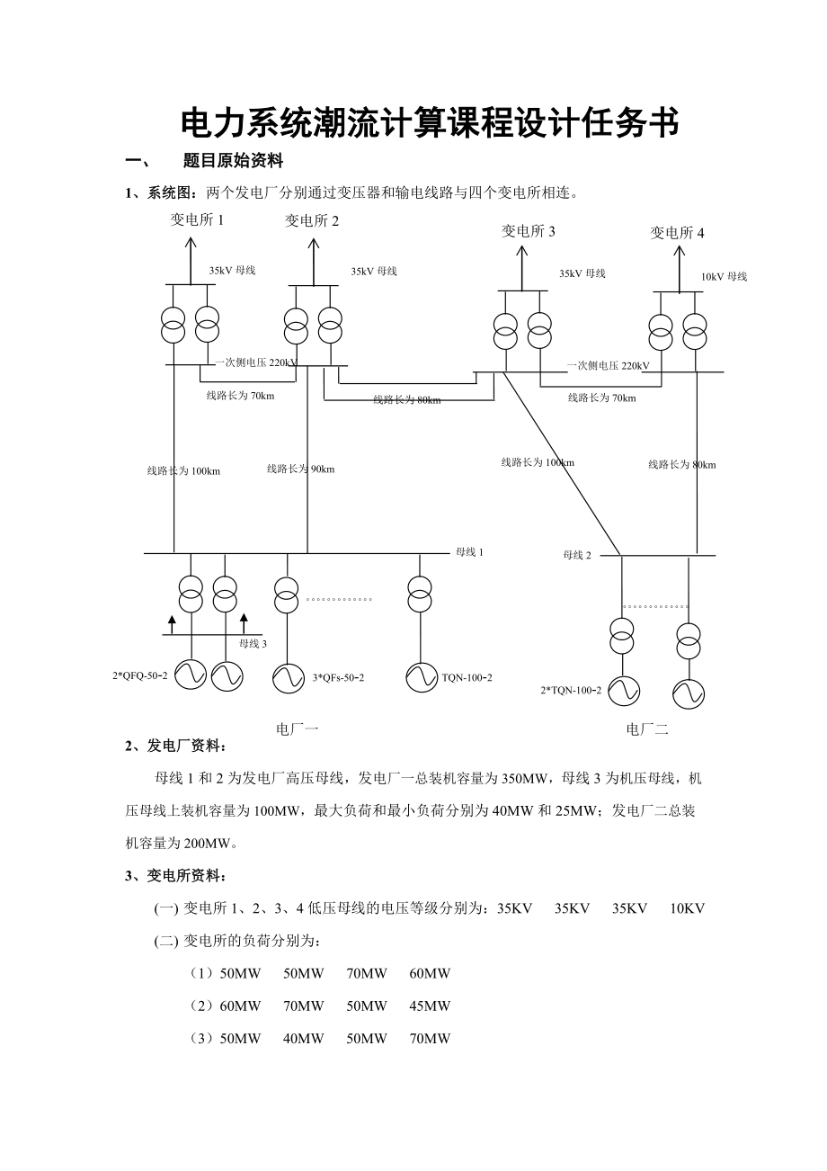 电力系统潮流计算课设论文大学论文.doc_第1页