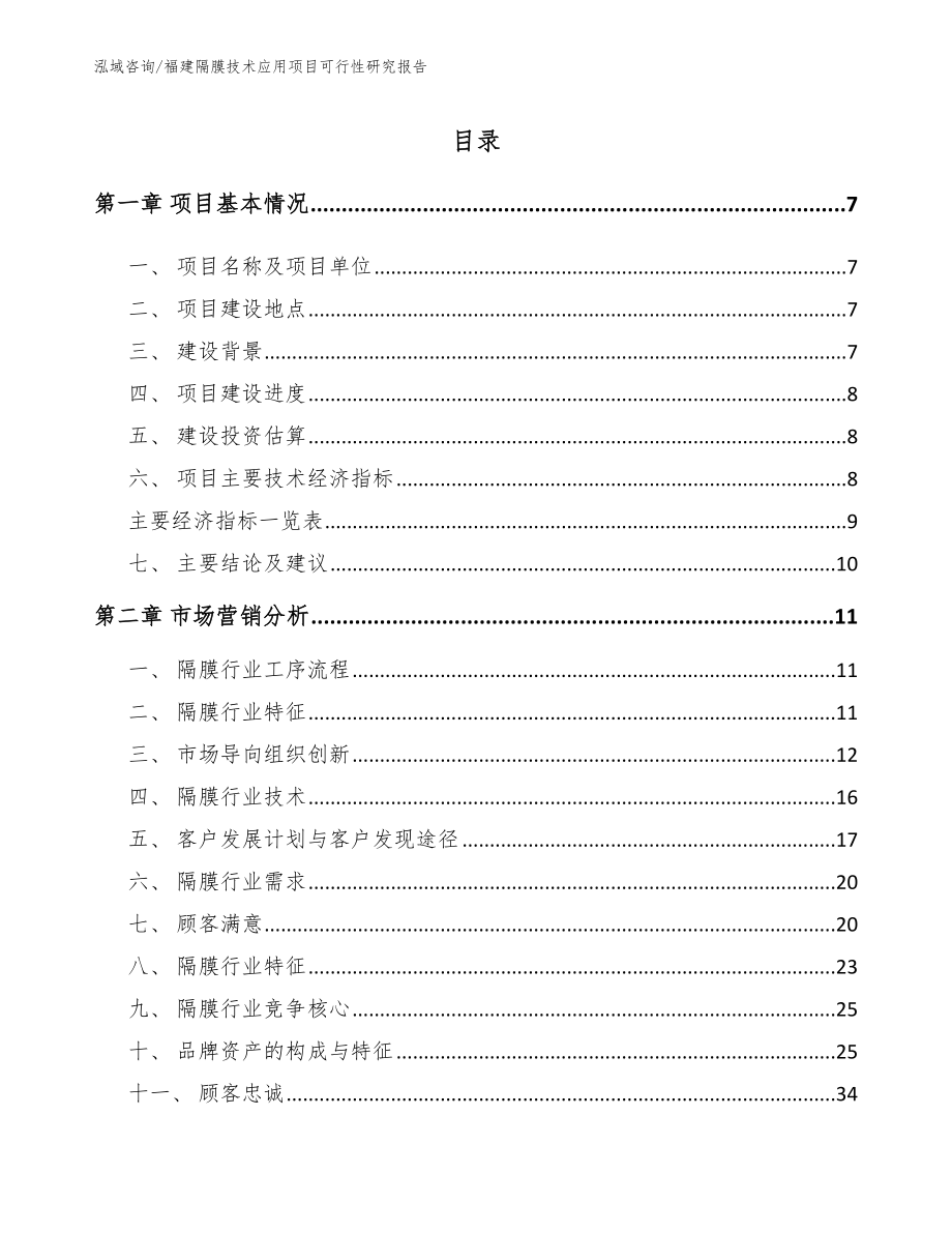 福建隔膜技术应用项目可行性研究报告范文参考_第2页