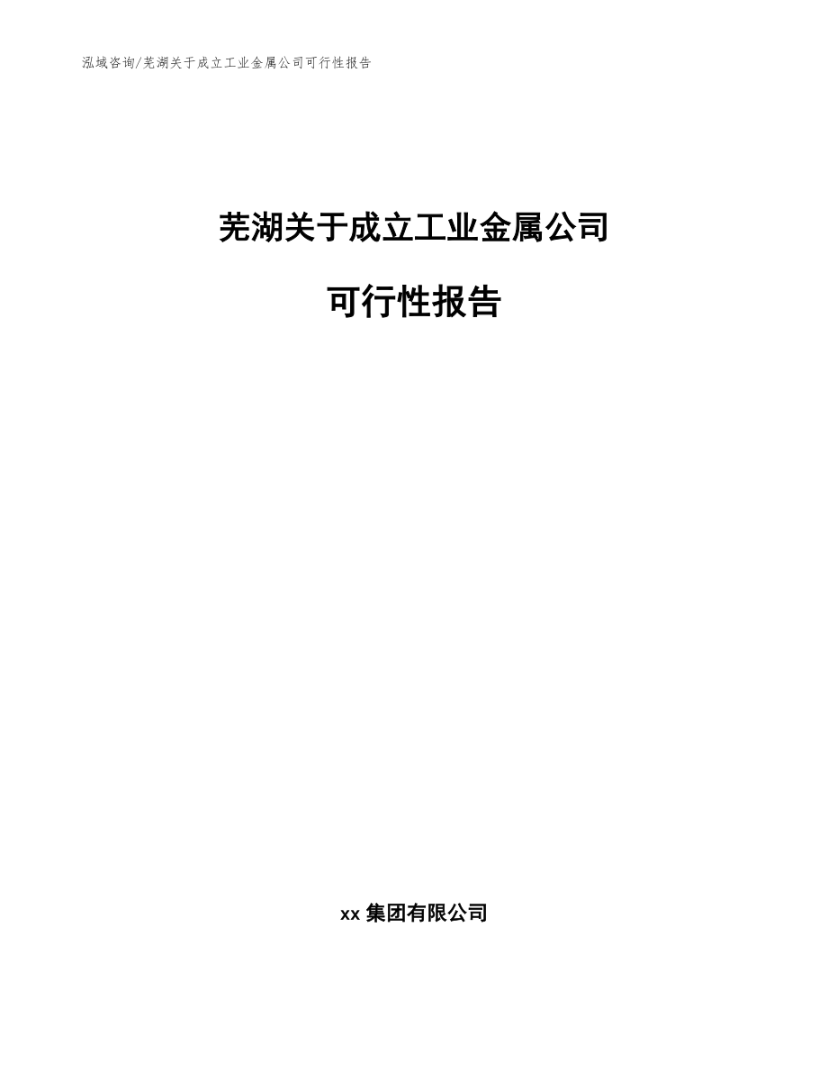 芜湖关于成立工业金属公司可行性报告（参考模板）_第1页