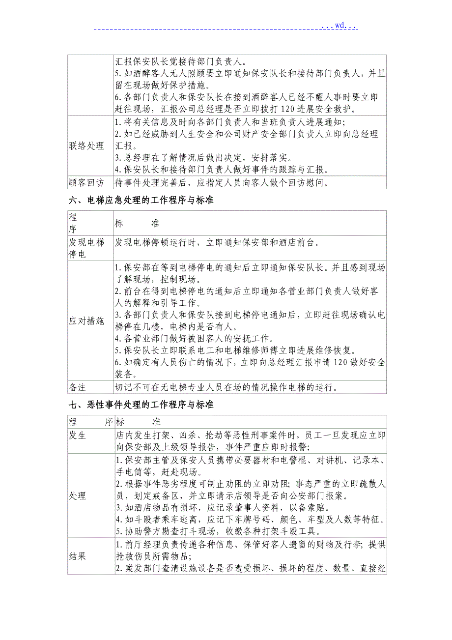 酒店各类突发事项应急处理预案说明_第4页