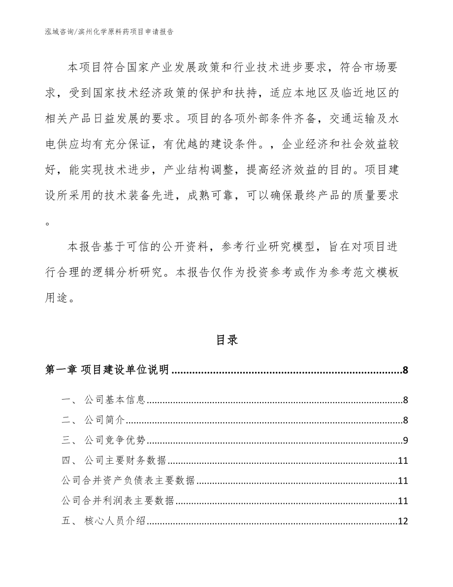 滨州化学原料药项目申请报告（模板参考）_第3页