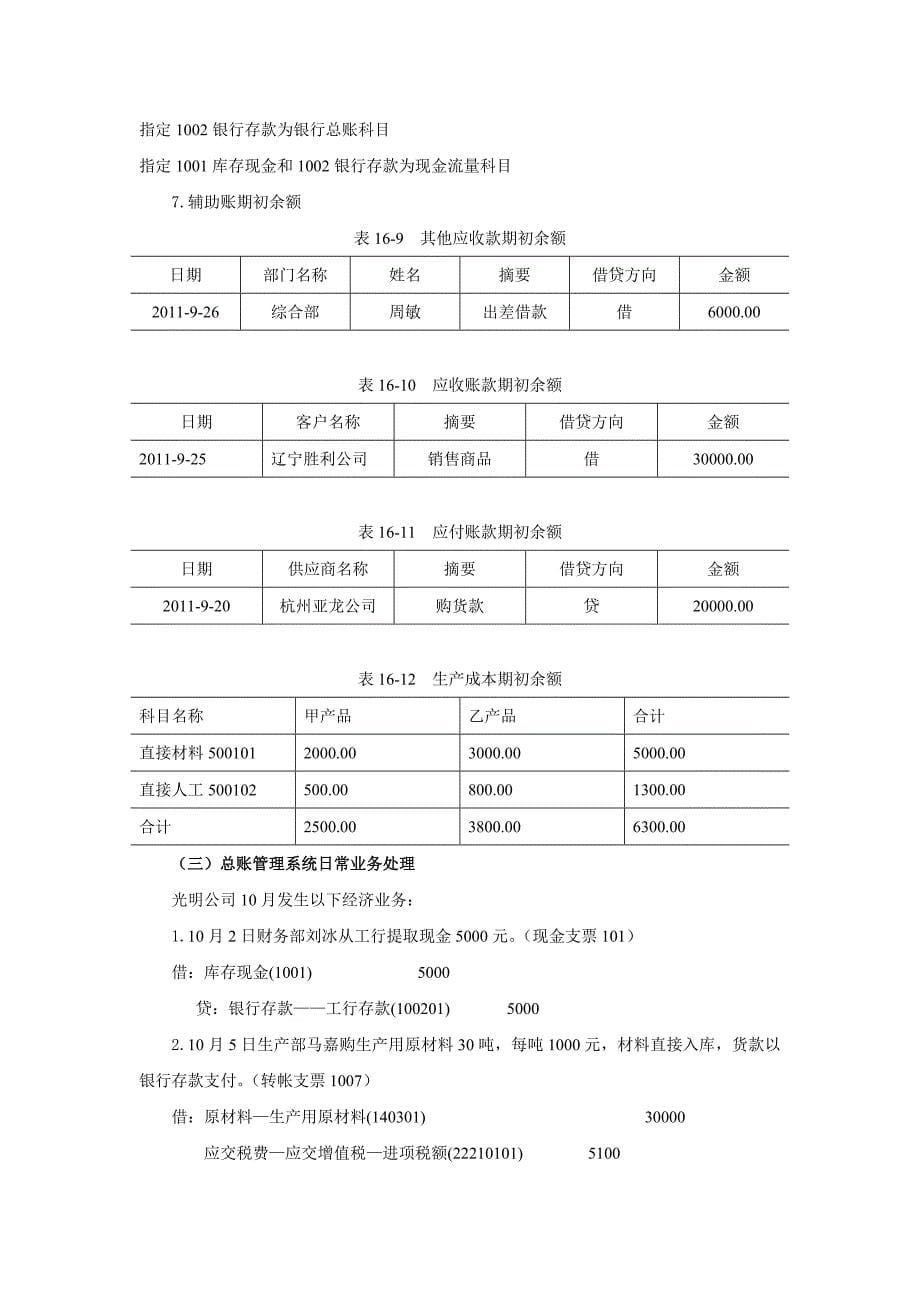 总账管理系统和报表管理系统综合实验_第5页