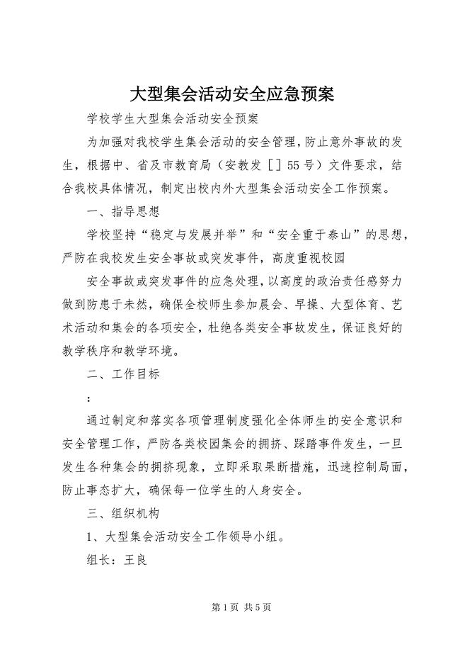 2023年大型集会活动安全应急预案.docx