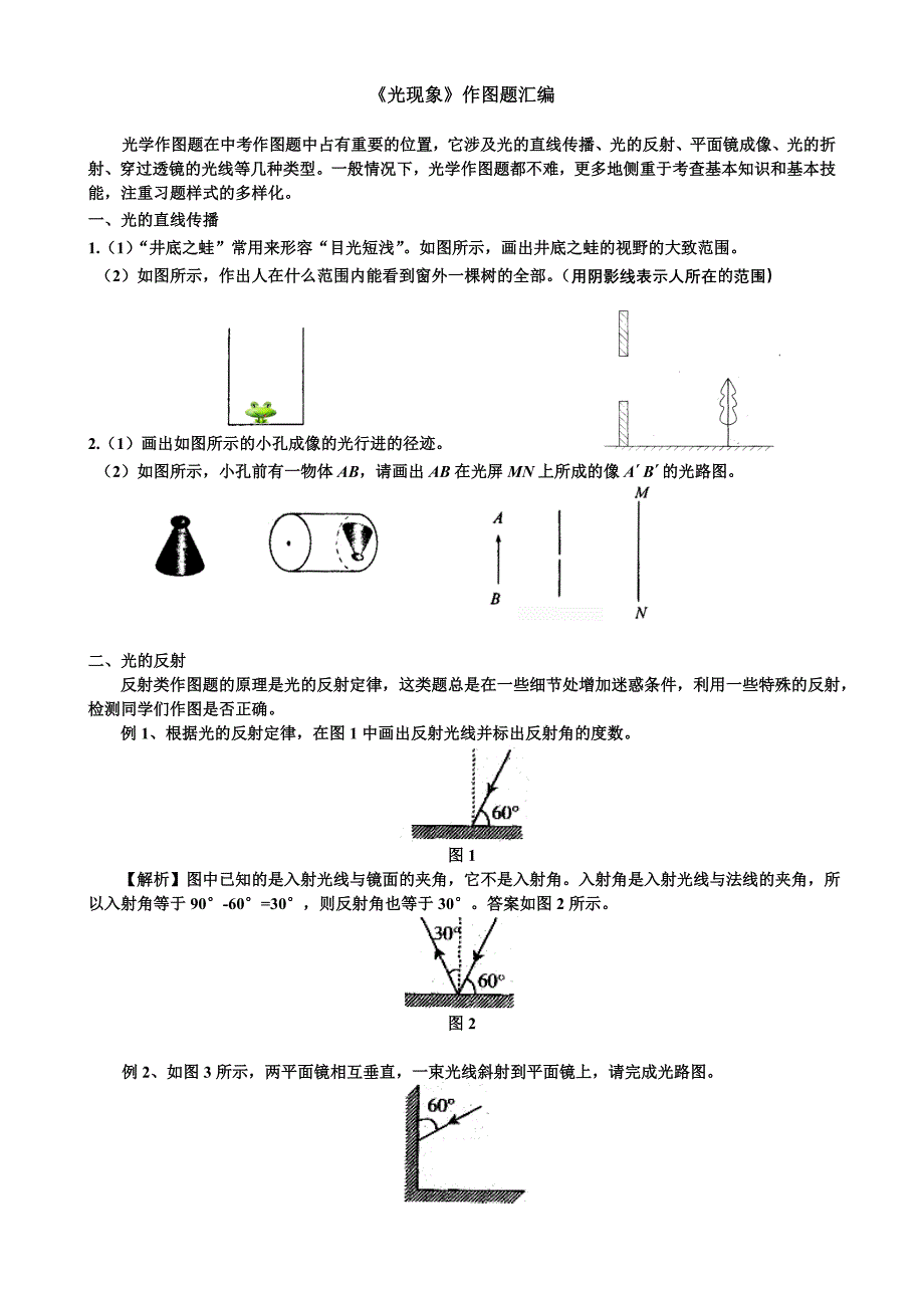 《光现象》作图题汇编.doc_第1页