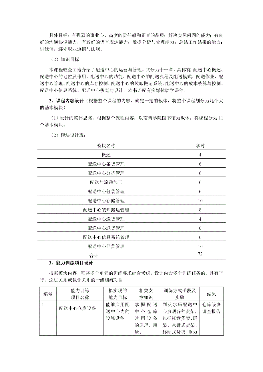 物流配送管理课程标准范本_第2页