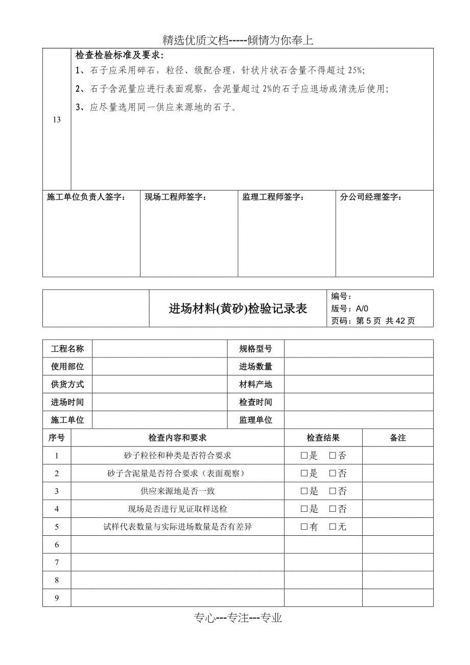 进场材料检验记录表(共48页)_第5页