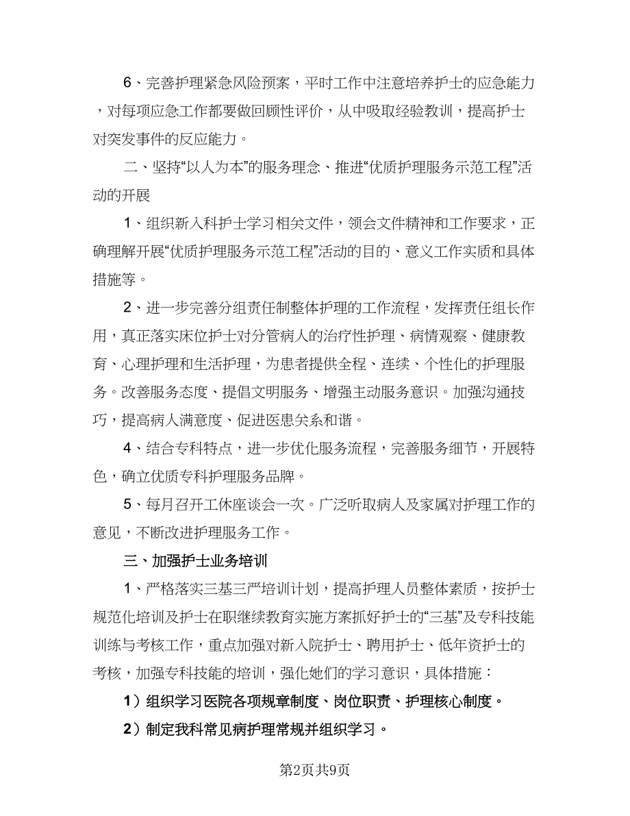 医院新任护士长工作计划样本（三篇）.doc_第2页