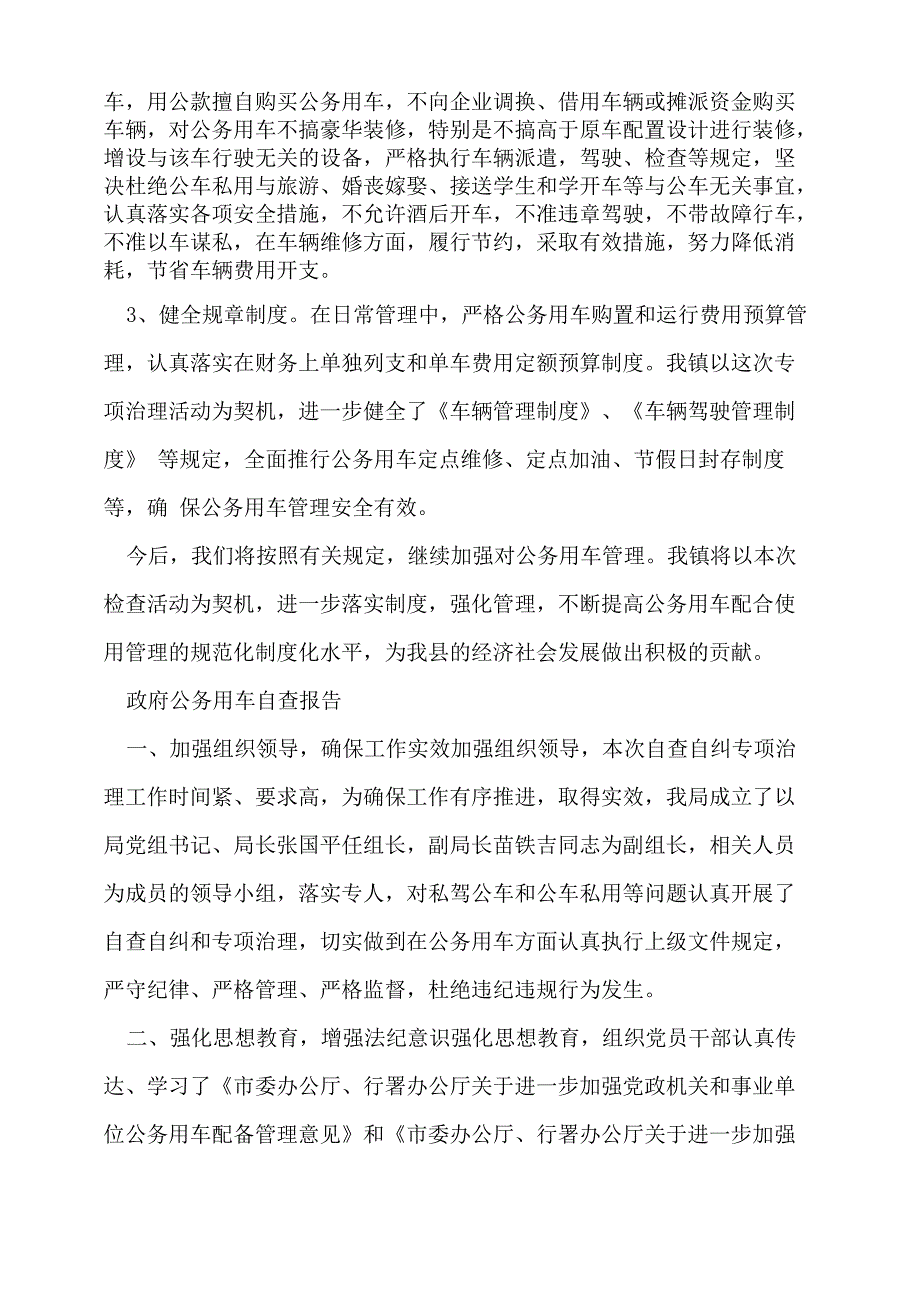 2022年公务用车自查报告4篇_第3页