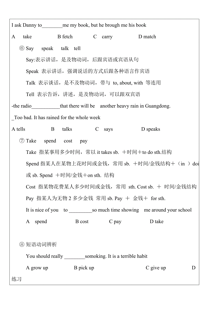 初中英语动词级动词短语_第3页