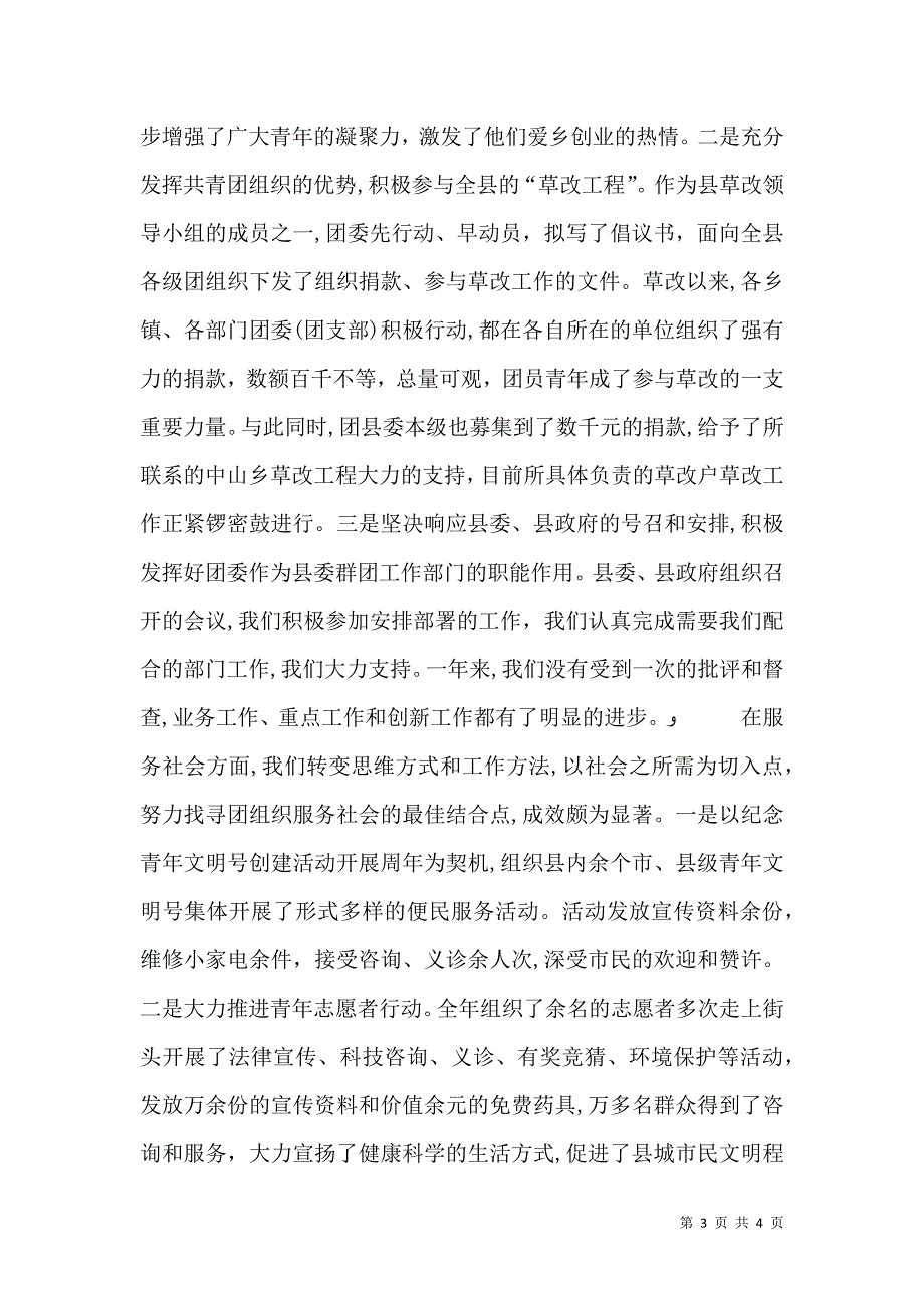 共青团委员会述职报告与共青团工作自查情况报告_第3页