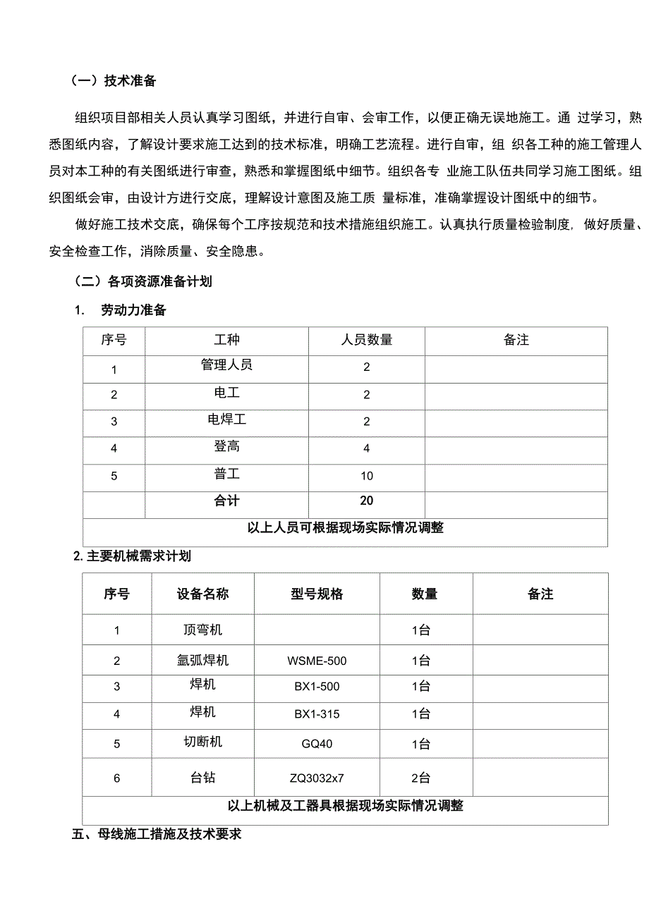 母线安装施工组织设计_第2页