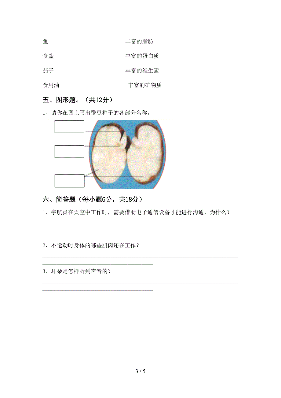 冀教版四年级科学上册期中考试卷(全面).doc_第3页