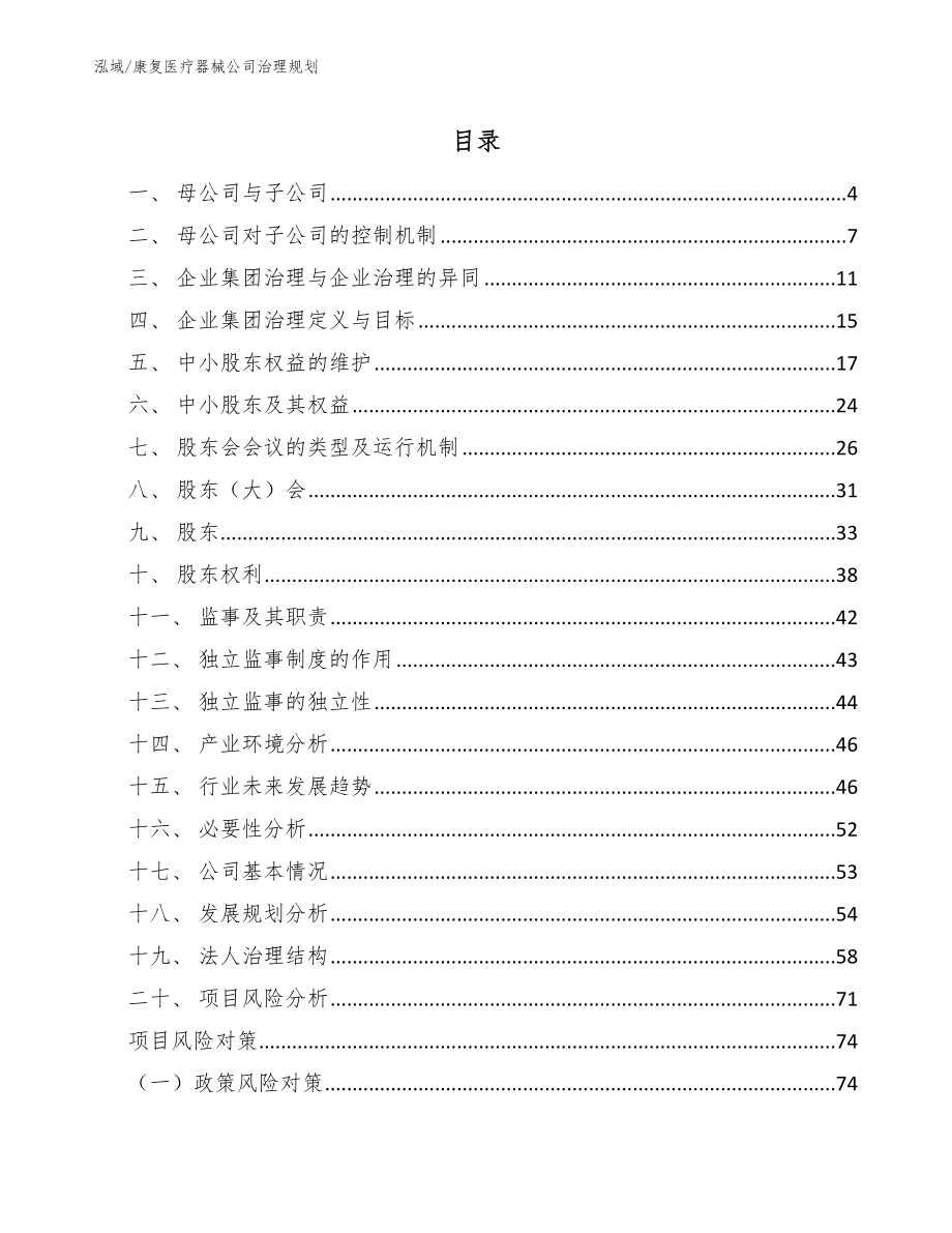 康复医疗器械公司治理规划_第2页