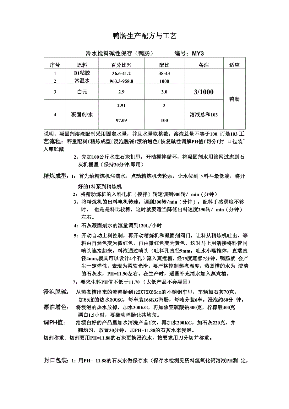 鸭肠生产配方与工艺_第1页