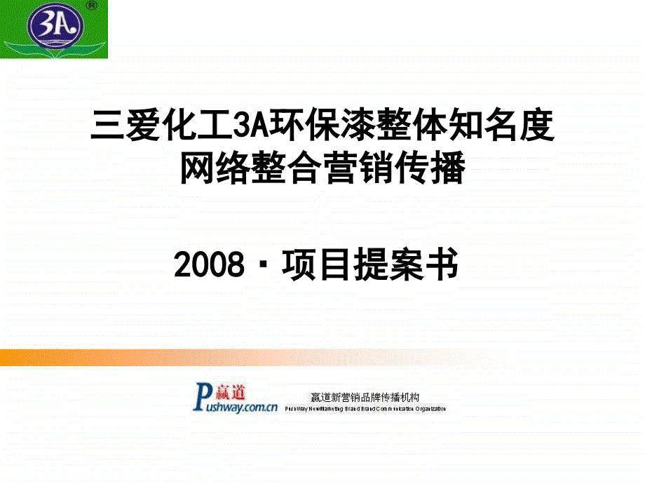 三爱化工3A环保漆网络整合营销传播项目提案书_第1页