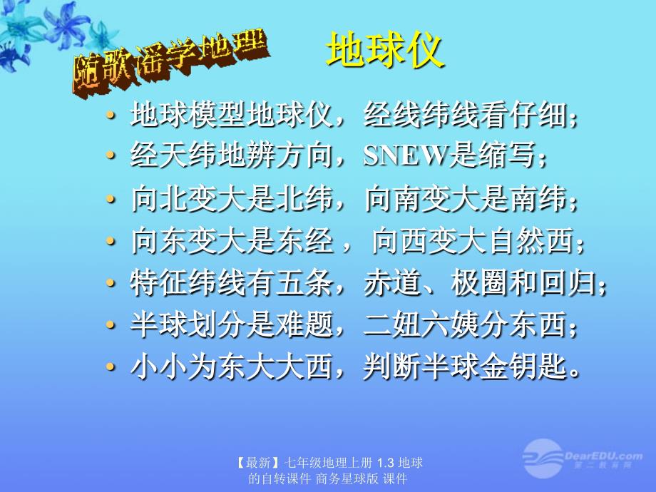 最新七年级地理上册1.3地球的自转课件商务星球版课件_第1页