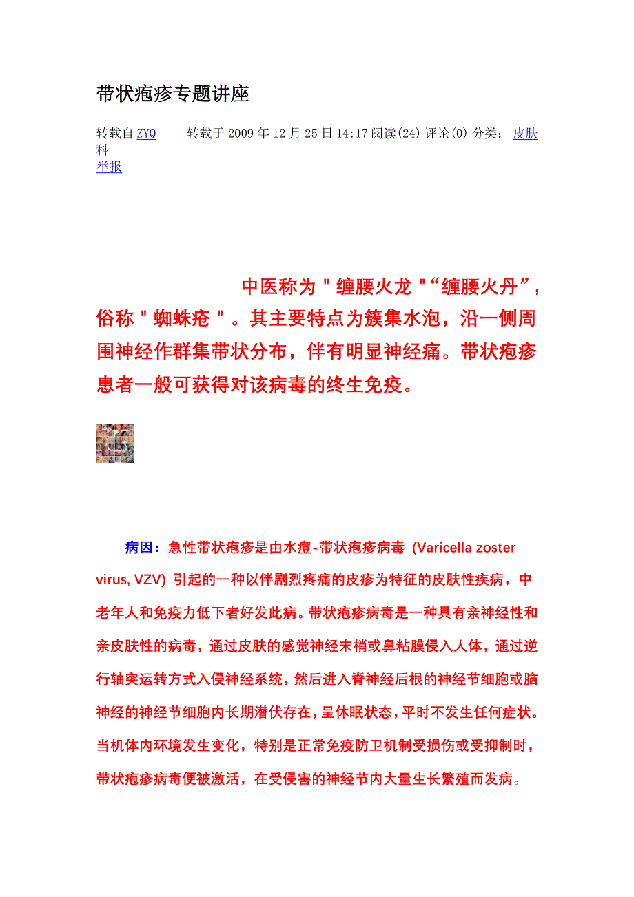 带状疱疹专题讲座.doc_第1页