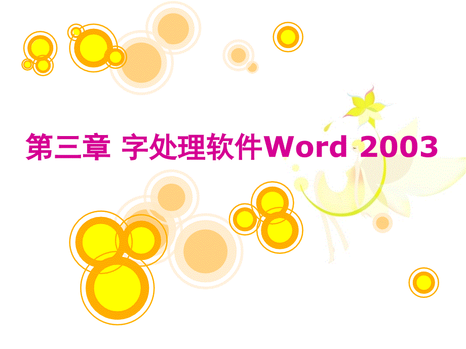 第三章 字处理软件Word 2003_第1页