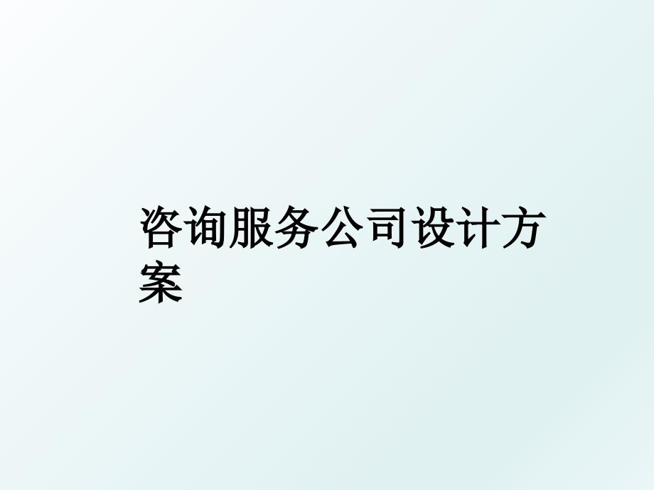 咨询服务公司设计方案_第1页