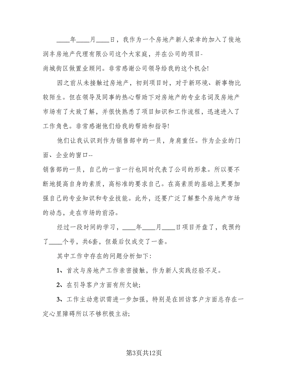 2023年房地产销售员年终工作总结标准范本（5篇）.doc_第3页