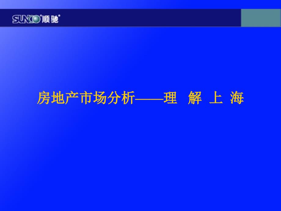 房地产市场分析—理解上海顺驰集团_第1页