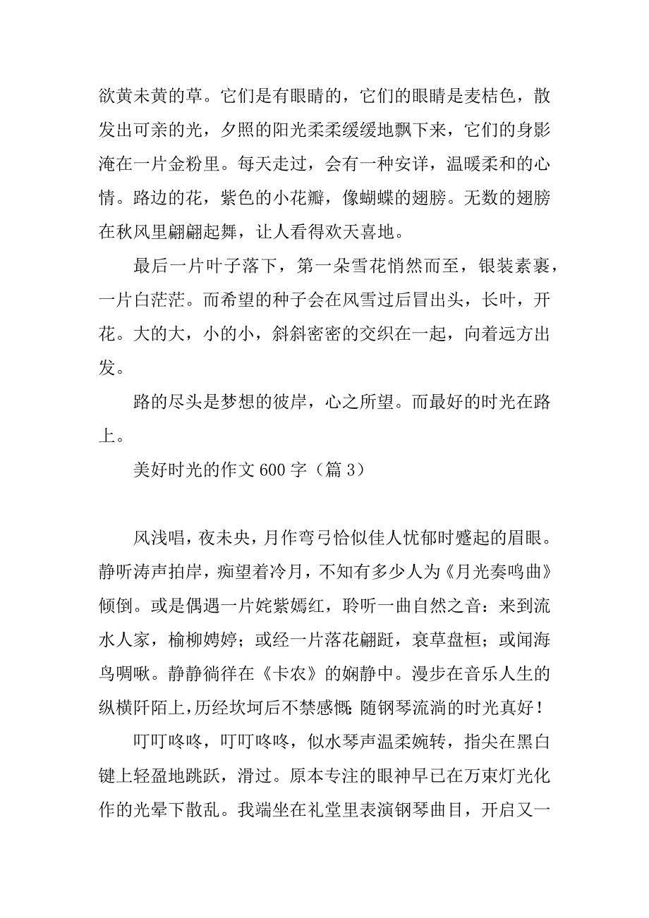 2023年美好时光的作文600字_第4页