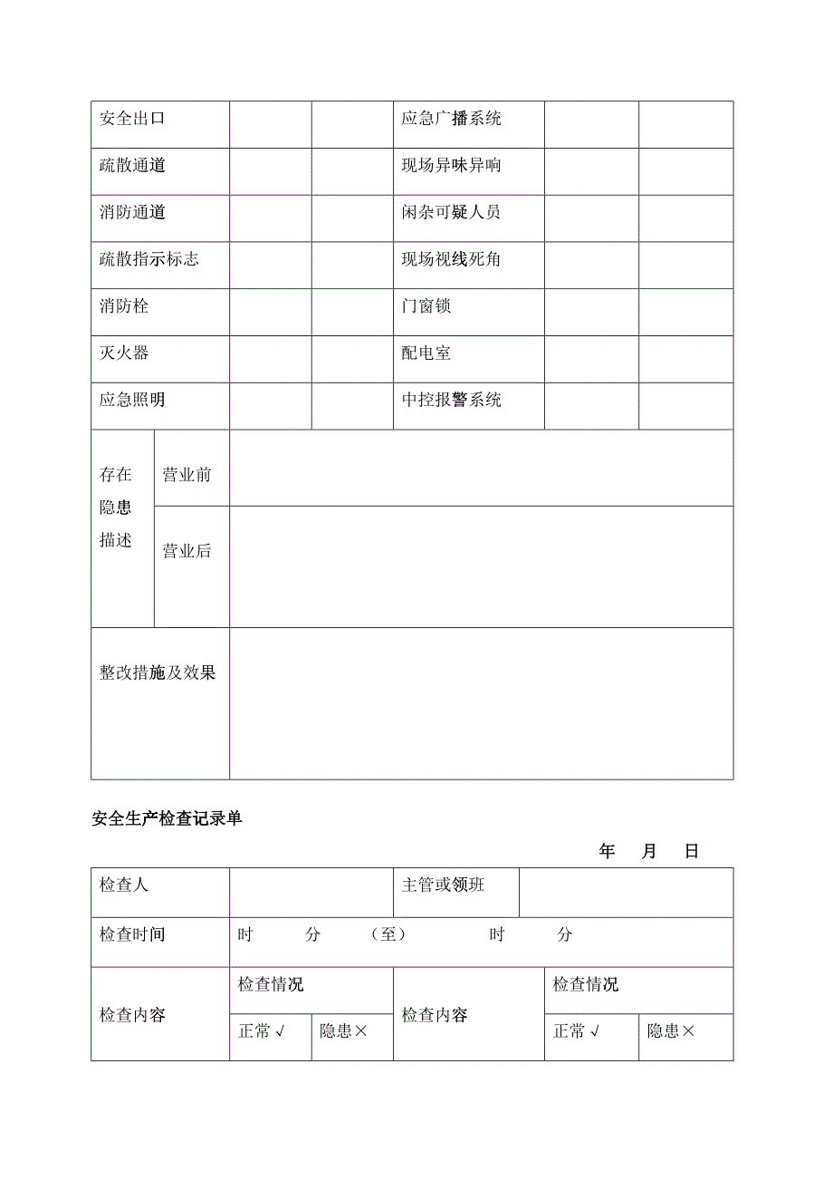 安全生产检查记录单(DOC49页)7703_第3页