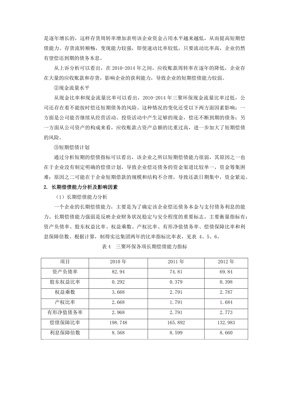 三聚环保上市公司偿债能力评价与改进建议_第4页