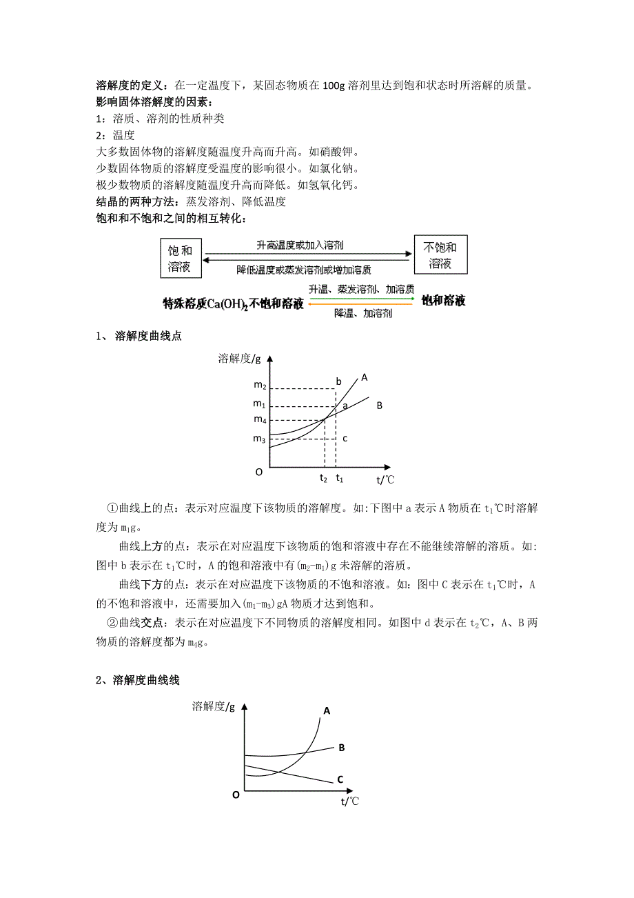 初三化学溶解度曲线题型_第1页