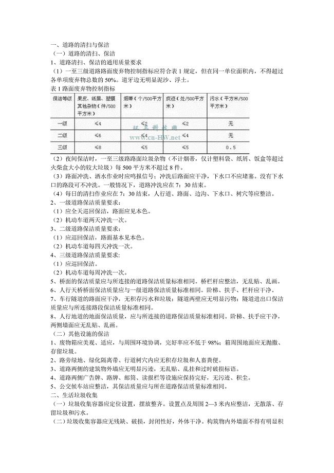 深圳市环境卫生质量标准