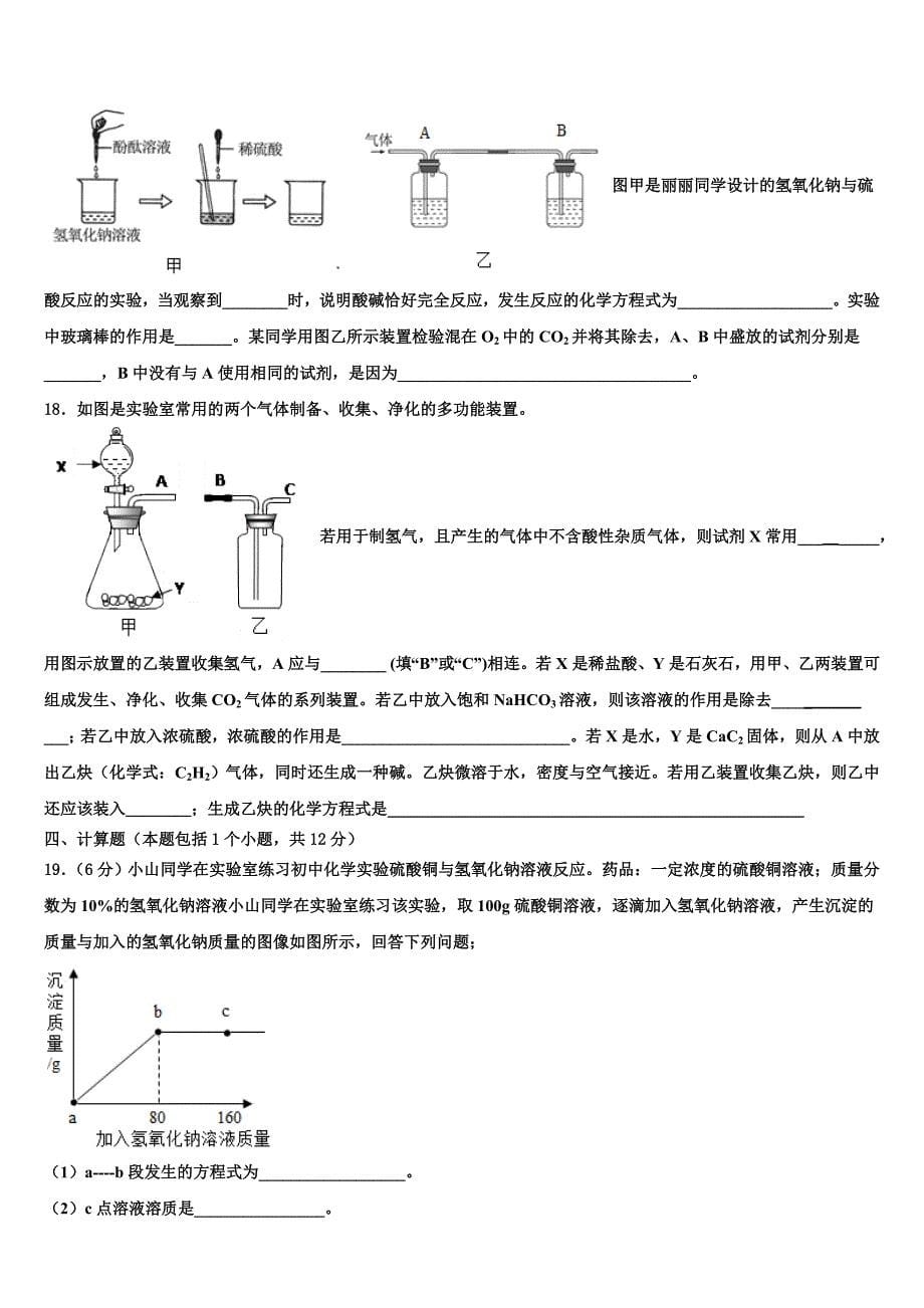 2023届江苏省阜宁实验初中达标名校中考化学全真模拟试题（含答案解析）.doc_第5页