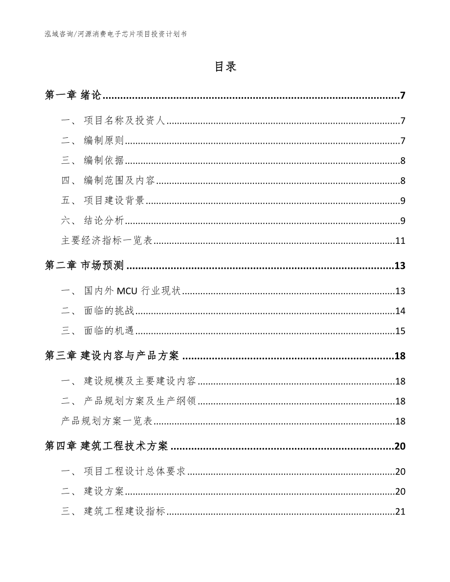 河源消费电子芯片项目投资计划书模板范本_第2页