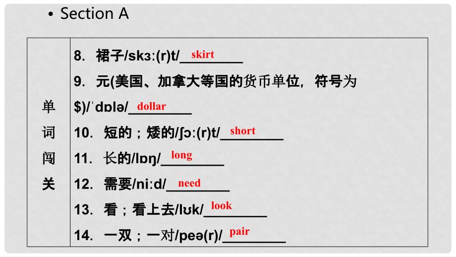 七年级英语上册 Unit 7 How much are these socks Section A课件 （新版）人教新目标版_第4页