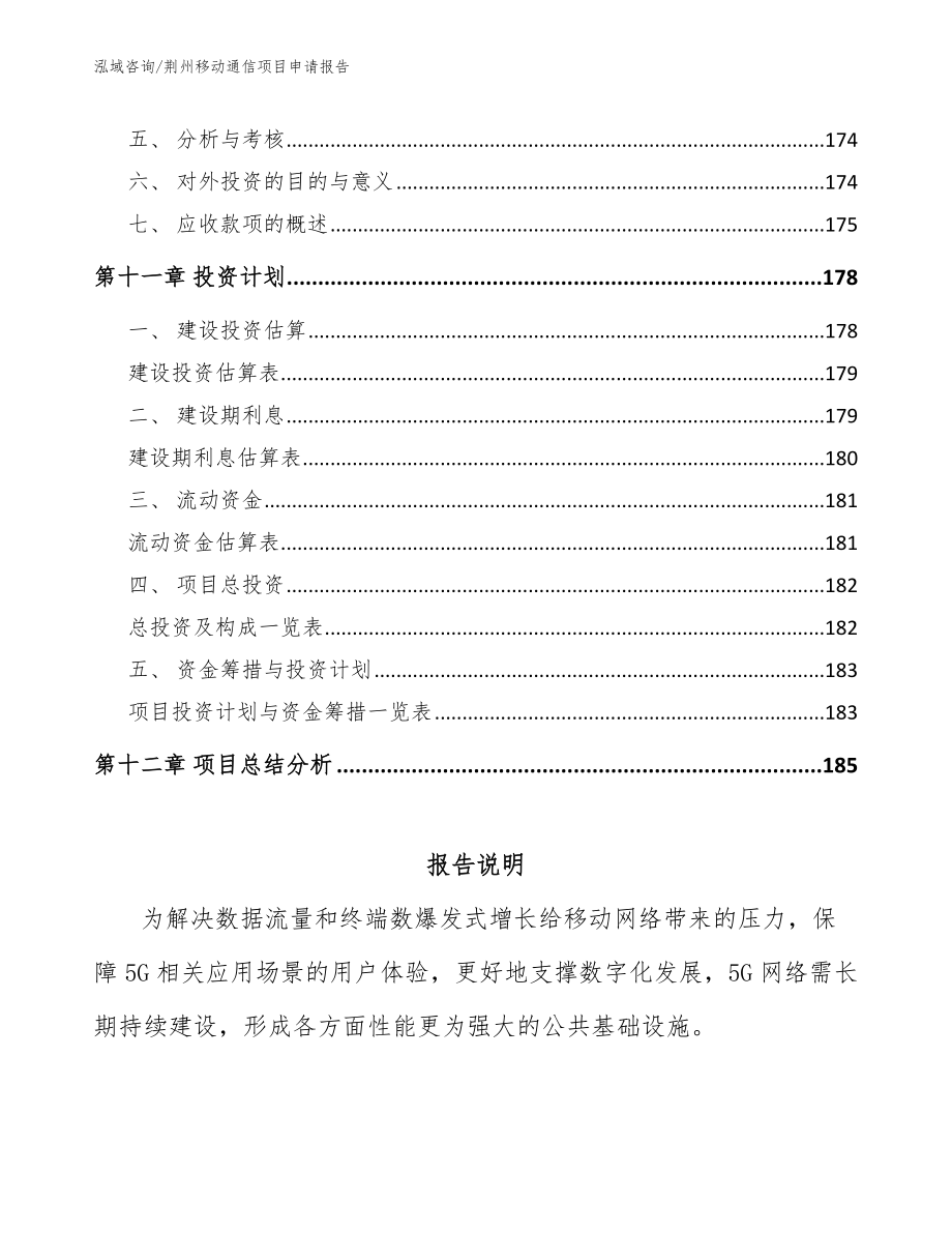 荆州移动通信项目申请报告【参考范文】_第4页